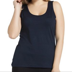 Tops & Plus Classic Tank with full coverage and curves navy color size 4X 5X